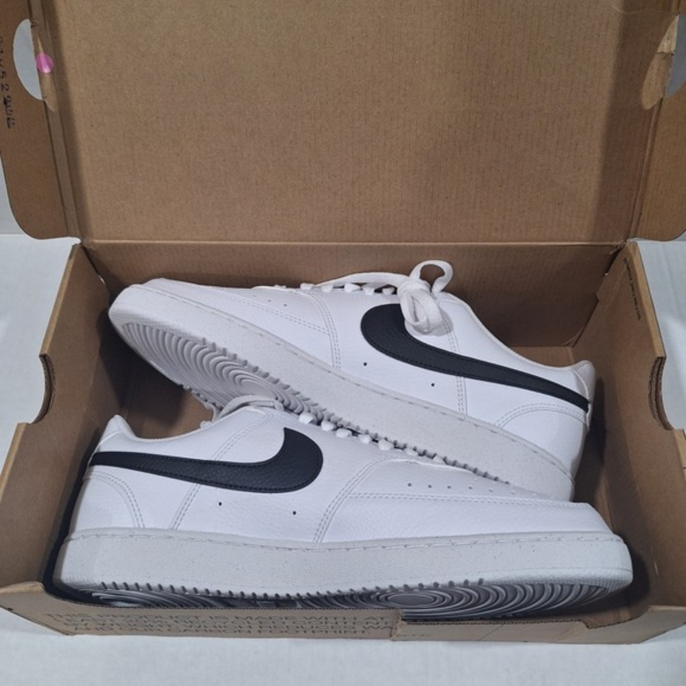 Nike Men's Court Vision Low Next Nature Sneakers, White/Black, Size‎ 12 New - Picture 5 of 15